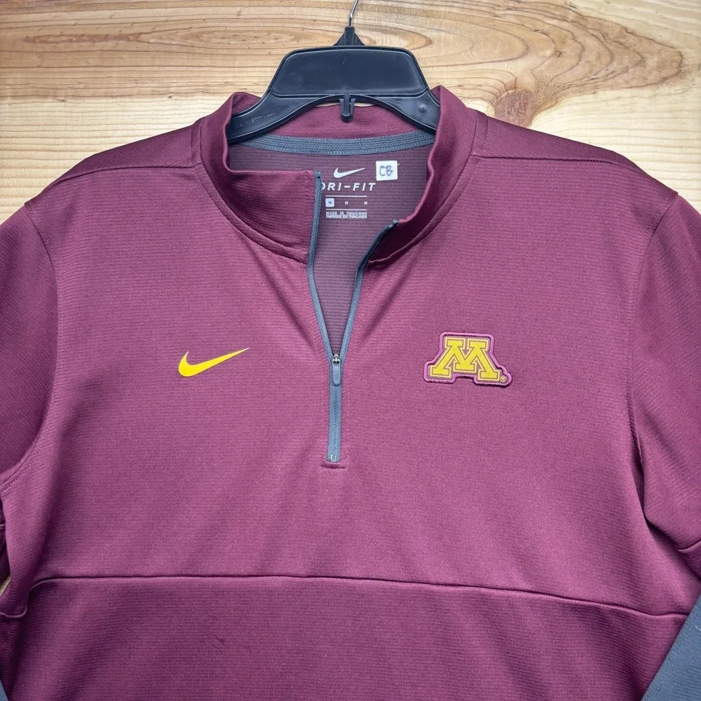 Minnesota Golden Gophers Sweatshirt Mens Medium Red‎ Nike Dri Fit Team Issue